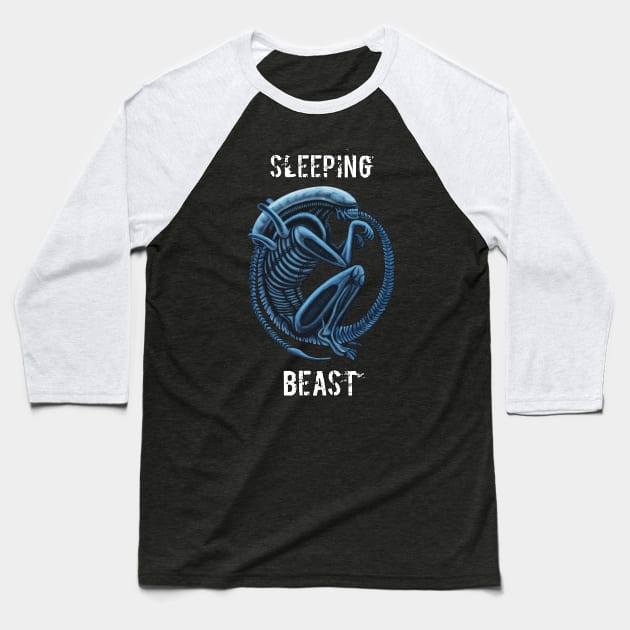 Sleeping Beast Baseball T-Shirt by SPACE ART & NATURE SHIRTS 